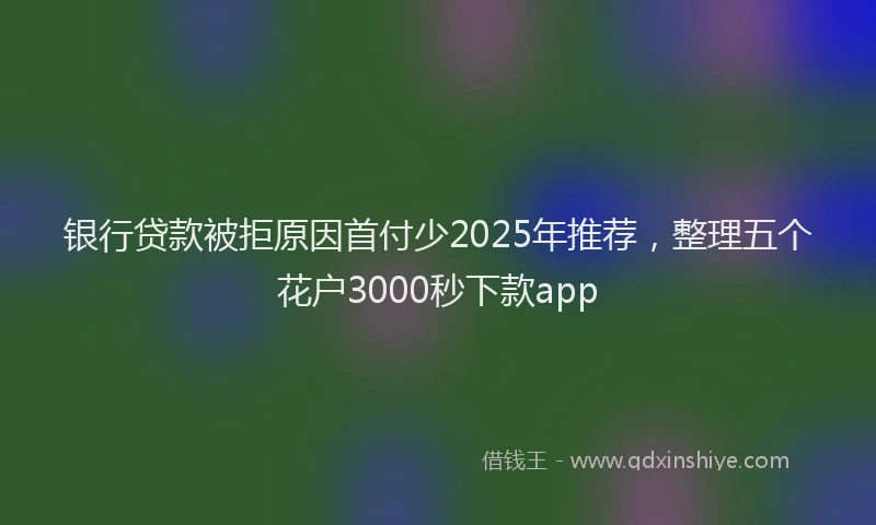 银行贷款被拒原因首付少2025年推荐，整理五个花户3000秒下款app