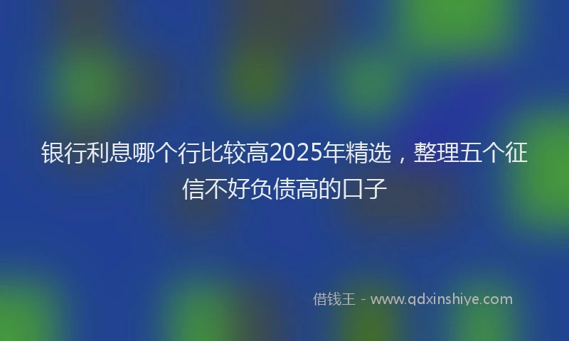 银行利息哪个行比较高2025年精选，整理五个征信不好负债高的口子