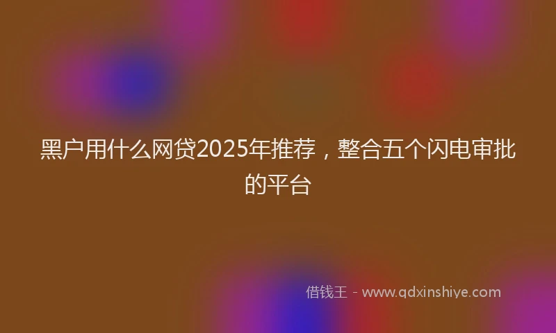 黑户用什么网贷2025年推荐，整合五个闪电审批的平台