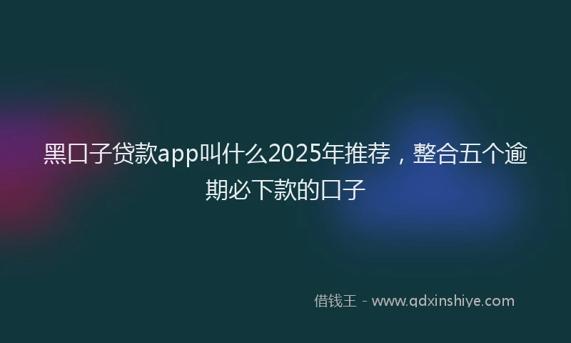 黑口子贷款app叫什么2025年推荐，整合五个逾期必下款的口子