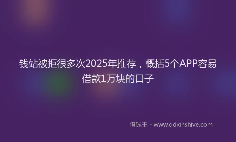 钱站被拒很多次2025年推荐，概括5个APP容易借款1万块的口子