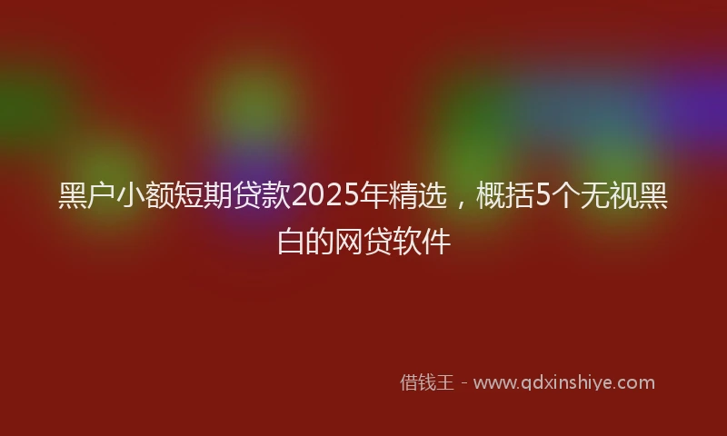 黑户小额短期贷款2025年精选，概括5个无视黑白的网贷软件