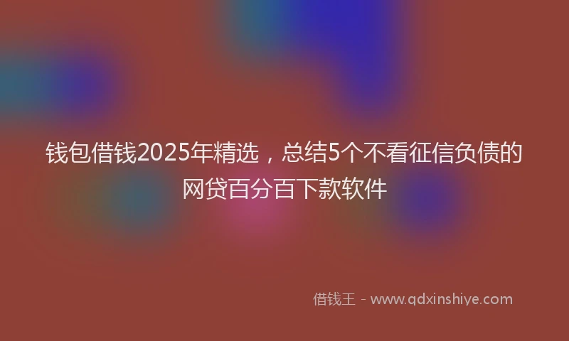 钱包借钱2025年精选，总结5个不看征信负债的网贷百分百下款软件