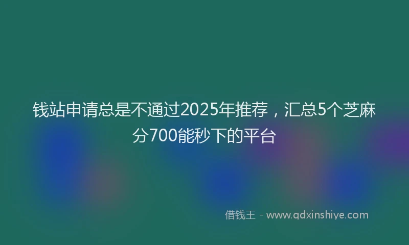 钱站申请总是不通过2025年推荐，汇总5个芝麻分700能秒下的平台