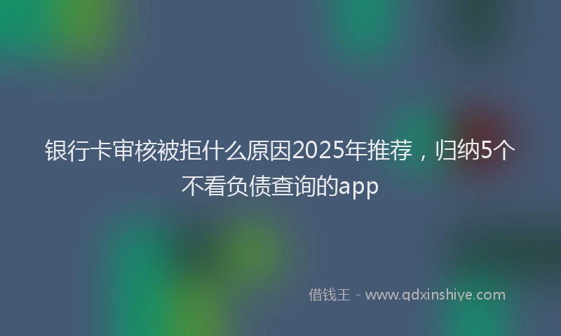银行卡审核被拒什么原因2025年推荐，归纳5个不看负债查询的app