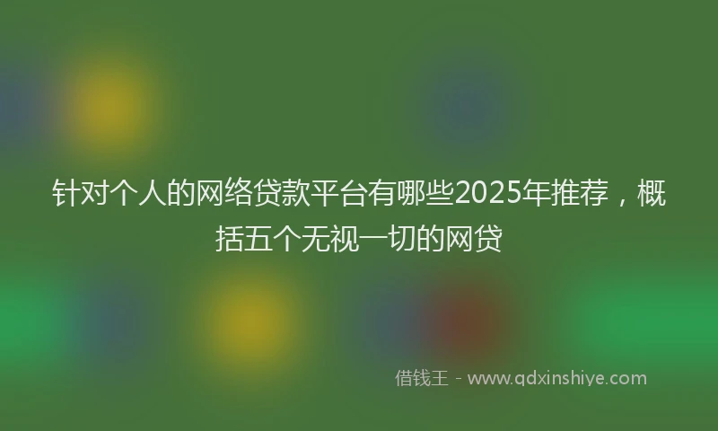 针对个人的网络贷款平台有哪些2025年推荐，概括五个无视一切的网贷
