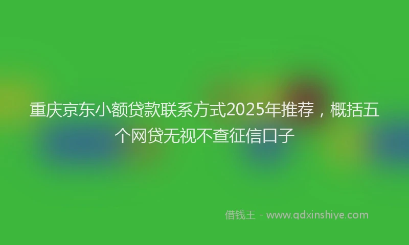 重庆京东小额贷款联系方式2025年推荐，概括五个网贷无视不查征信口子