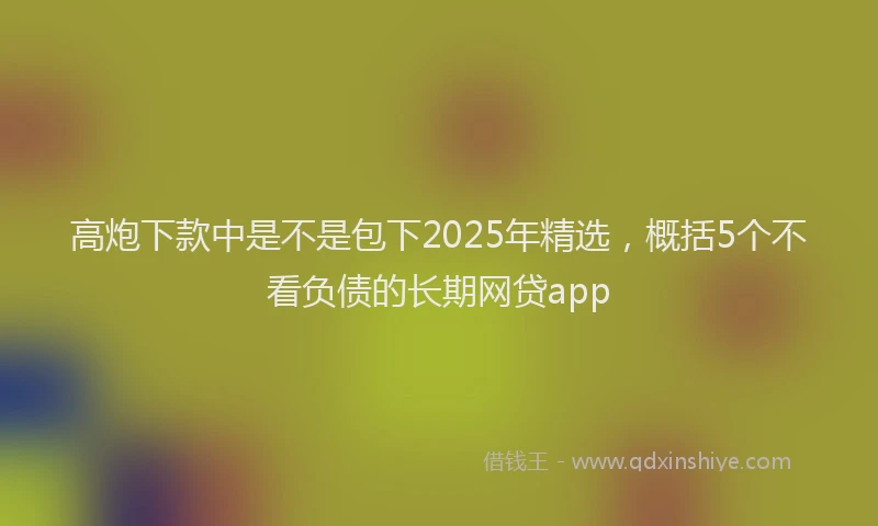 高炮下款中是不是包下2025年精选,概括5个不看负债的长期网贷app