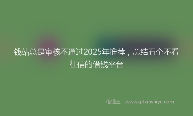 钱站总是审核不通过2025年推荐，总结五个不看征信的借钱平台