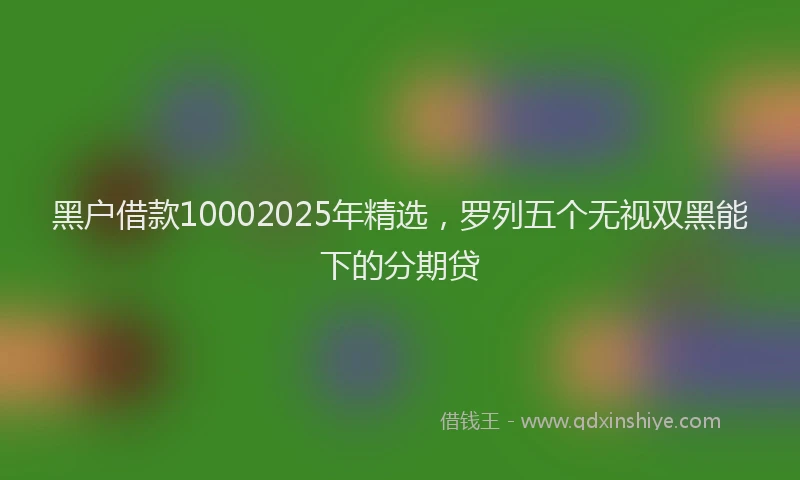 黑户借款10002025年精选，罗列五个无视双黑能下的分期贷