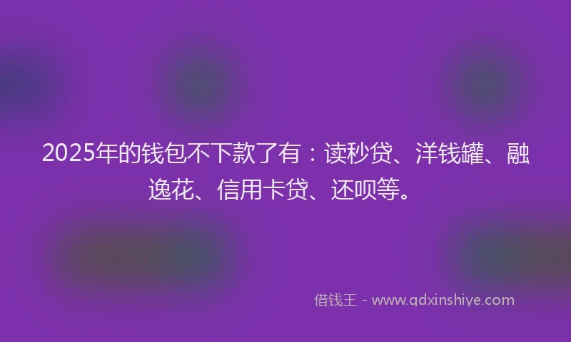 2025年的钱包不下款了有：读秒贷、洋钱罐、融逸花、信用卡贷、还呗等。