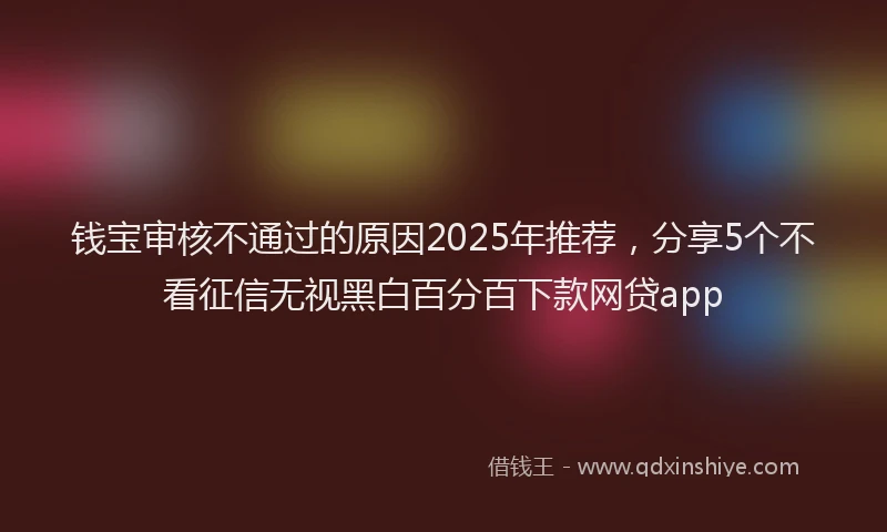 钱宝审核不通过的原因2025年推荐，分享5个不看征信无视黑白百分百下款网贷app