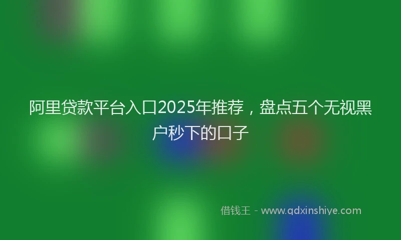 阿里贷款平台入口2025年推荐，盘点五个无视黑户秒下的口子