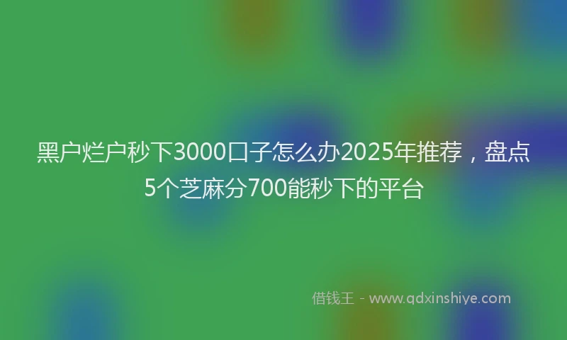 黑户烂户秒下3000口子怎么办2025年推荐，盘点5个芝麻分700能秒下的平台