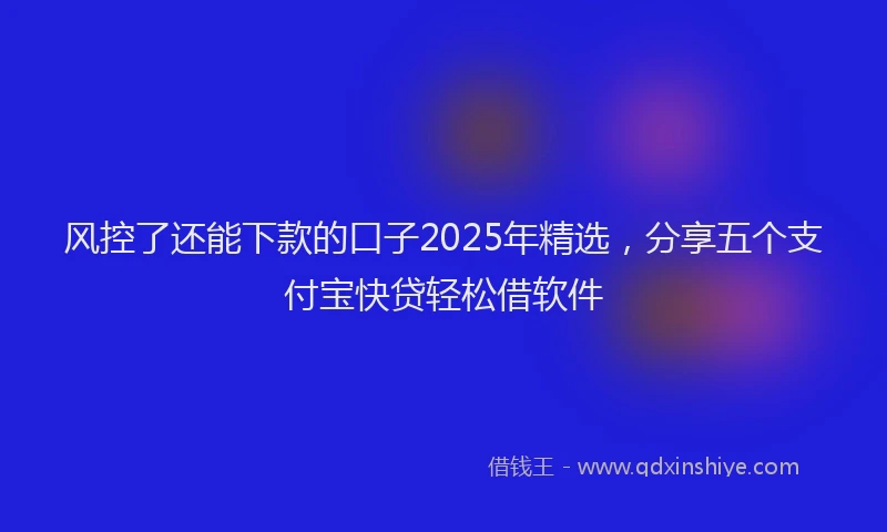风控了还能下款的口子2025年精选，分享五个支付宝快贷轻松借软件