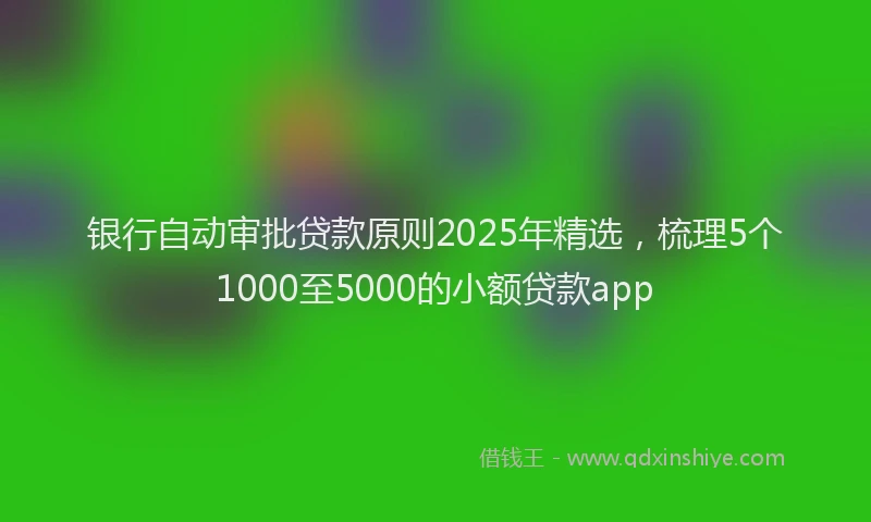 银行自动审批贷款原则2025年精选，梳理5个1000至5000的小额贷款app