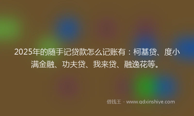 2025年的随手记贷款怎么记账有：柯基贷、度小满金融、功夫贷、我来贷、融逸花等。
