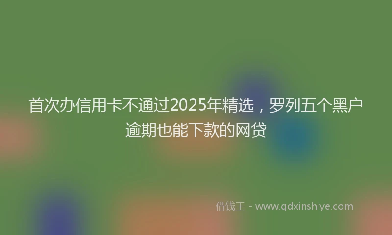 首次办信用卡不通过2025年精选，罗列五个黑户逾期也能下款的网贷