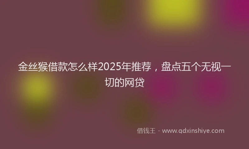 金丝猴借款怎么样2025年推荐，盘点五个无视一切的网贷