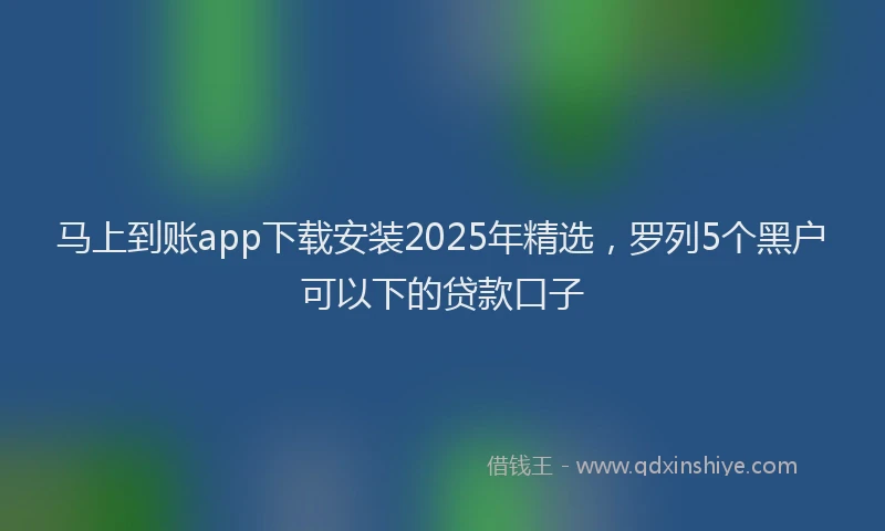 马上到账app下载安装2025年精选，罗列5个黑户可以下的贷款口子