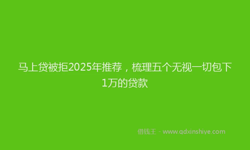 马上贷被拒2025年推荐，梳理五个无视一切包下1万的贷款