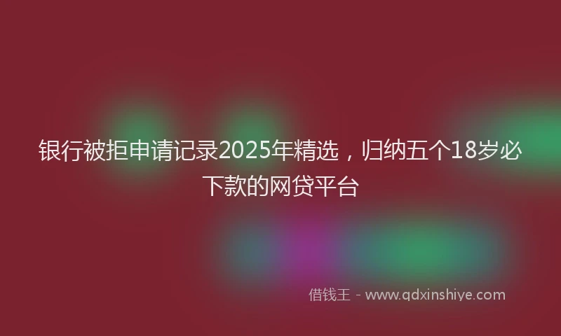 银行被拒申请记录2025年精选，归纳五个18岁必下款的网贷平台