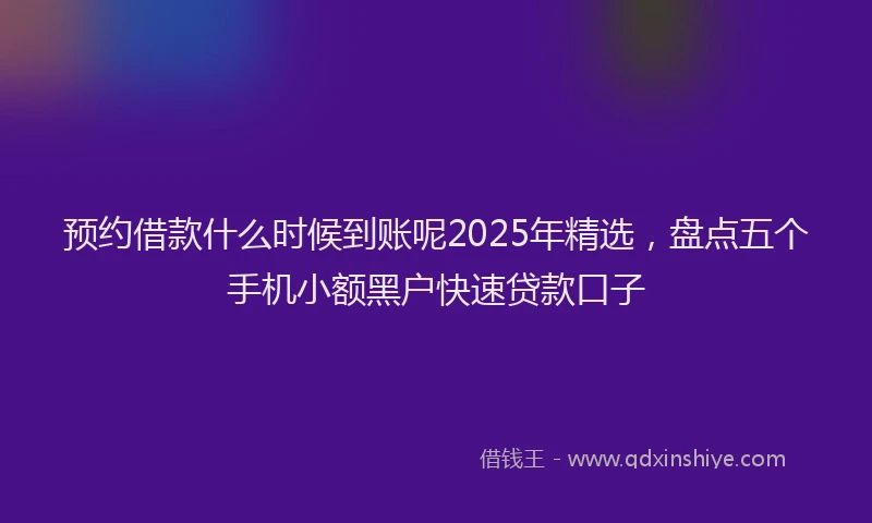 预约借款什么时候到账呢2025年精选，盘点五个手机小额黑户快速贷款口子