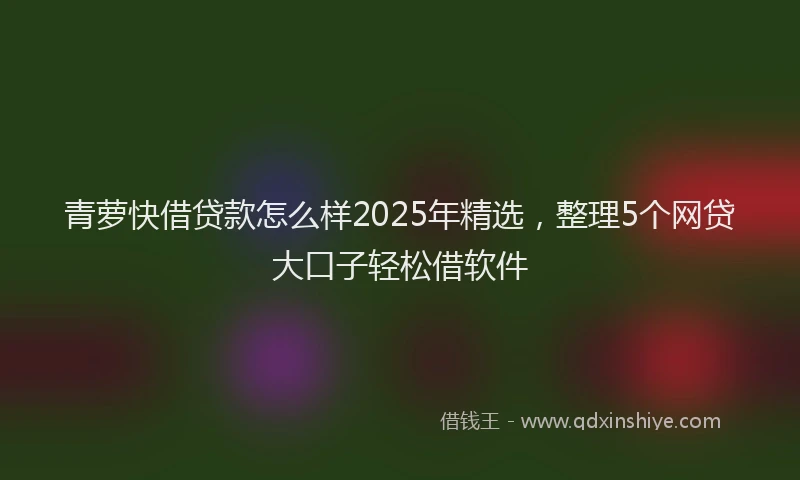 青萝快借贷款怎么样2025年精选，整理5个网贷大口子轻松借软件