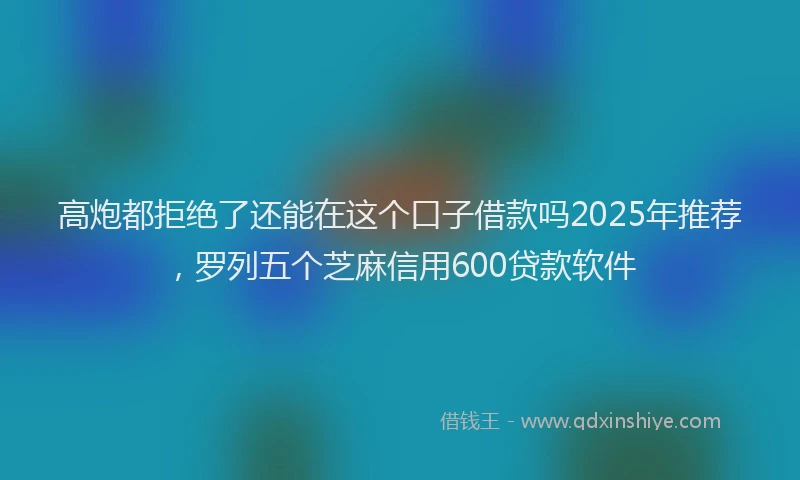 高炮都拒绝了还能在这个口子借款吗2025年推荐，罗列五个芝麻信用600贷款软件