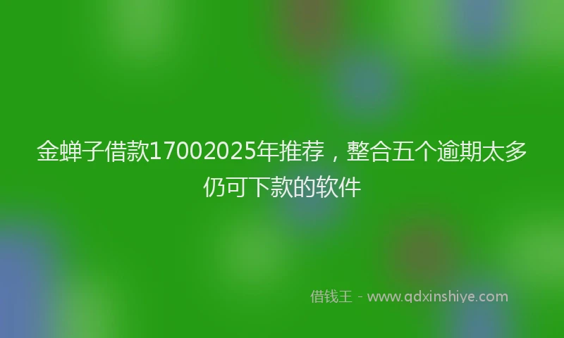 金蝉子借款17002025年推荐，整合五个逾期太多仍可下款的软件