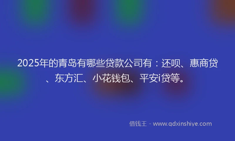 2025年的青岛有哪些贷款公司有：还呗、惠商贷、东方汇、小花钱包、平安i贷等。