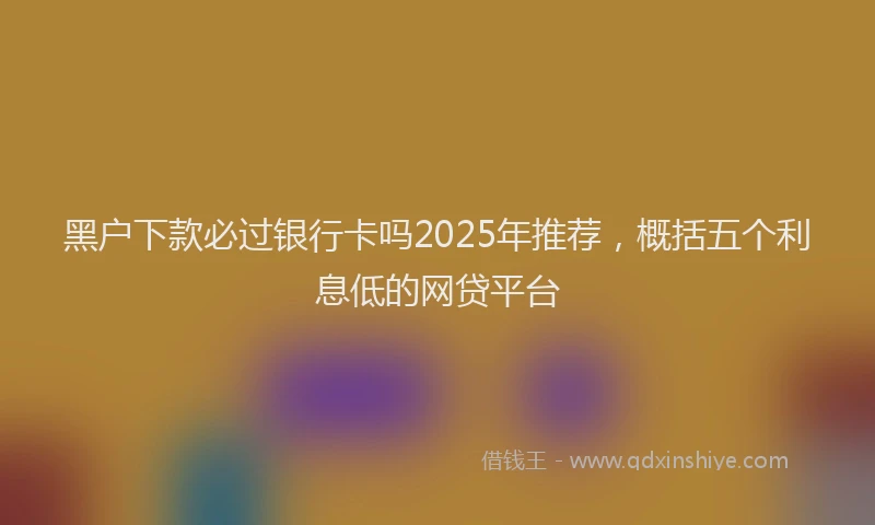 黑户下款必过银行卡吗2025年推荐，概括五个利息低的网贷平台