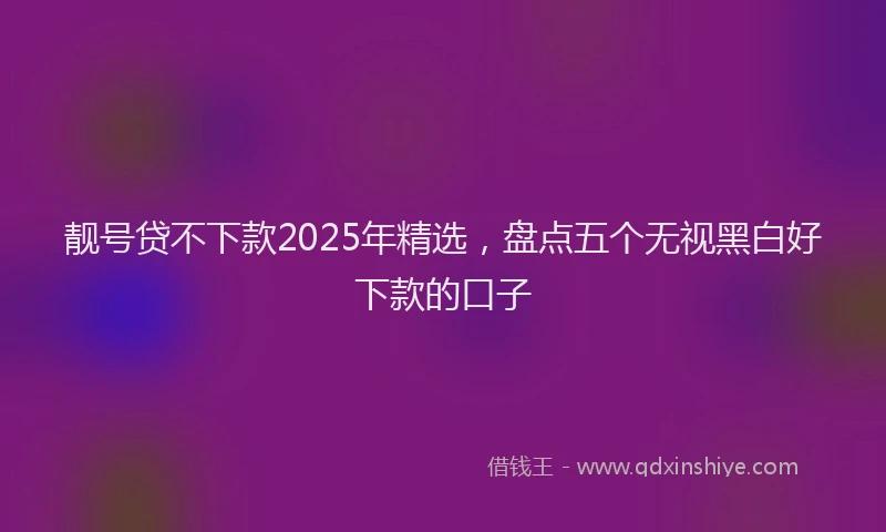靓号贷不下款2025年精选，盘点五个无视黑白好下款的口子