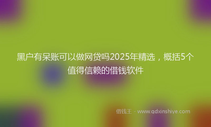 黑户有呆账可以做网贷吗2025年精选，概括5个值得信赖的借钱软件