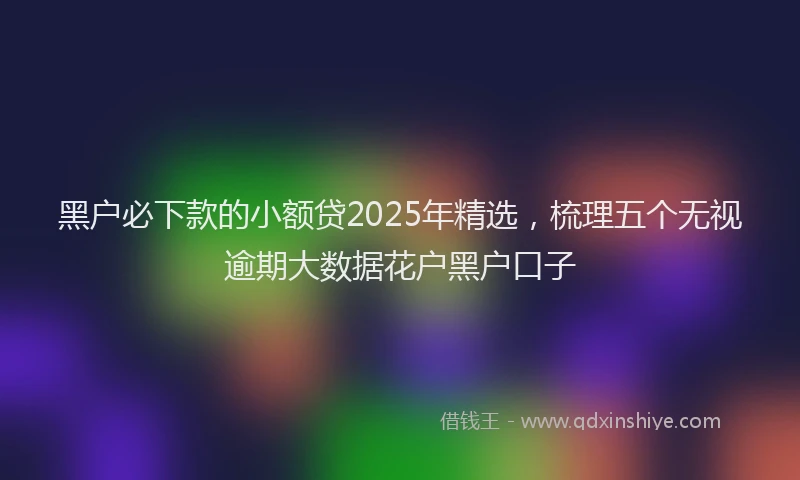 黑户必下款的小额贷2025年精选，梳理五个无视逾期大数据花户黑户口子