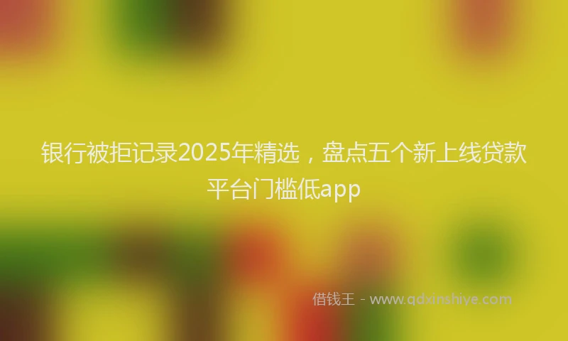 银行被拒记录2025年精选，盘点五个新上线贷款平台门槛低app