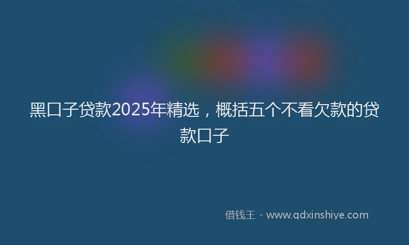 黑口子贷款2025年精选，概括五个不看欠款的贷款口子