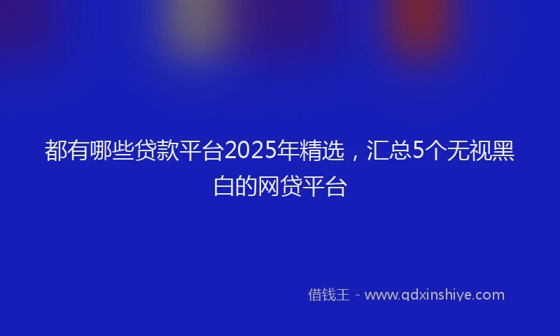 都有哪些贷款平台2025年精选，汇总5个无视黑白的网贷平台