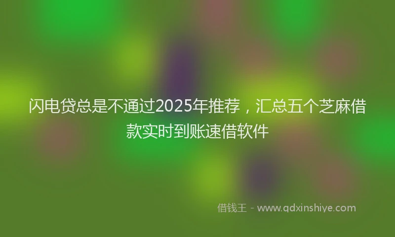 闪电贷总是不通过2025年推荐，汇总五个芝麻借款实时到账速借软件