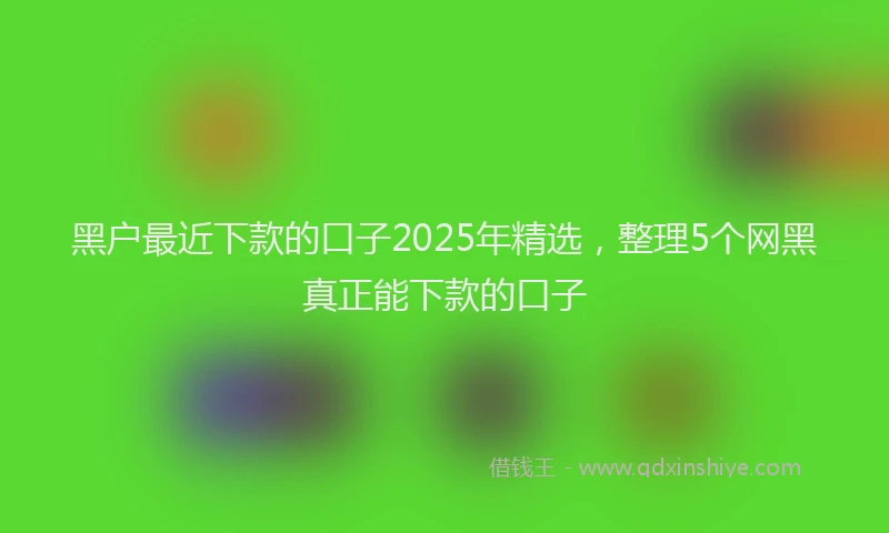 黑户最近下款的口子2025年精选，整理5个网黑真正能下款的口子