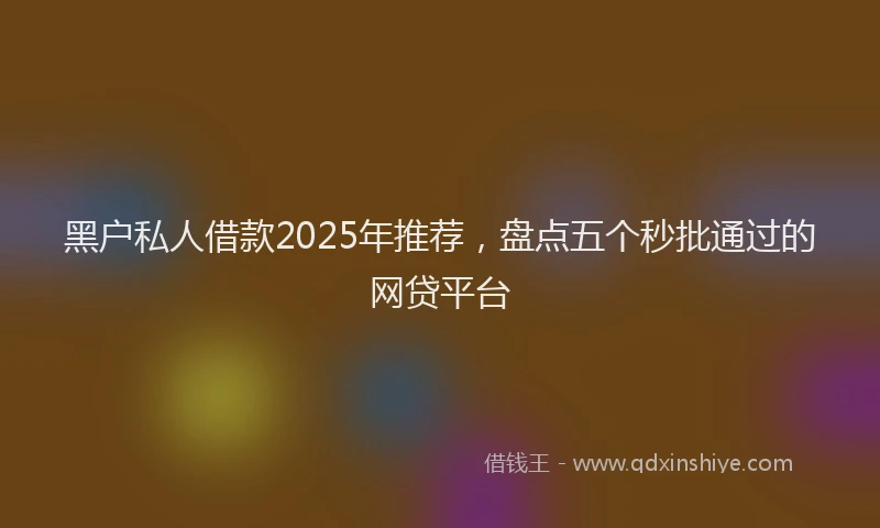 黑户私人借款2025年推荐，盘点五个秒批通过的网贷平台