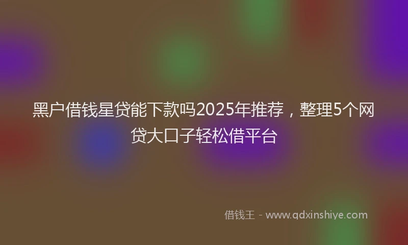黑户借钱星贷能下款吗2025年推荐，整理5个网贷大口子轻松借平台