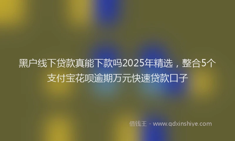 黑户线下贷款真能下款吗2025年精选，整合5个支付宝花呗逾期万元快速贷款口子