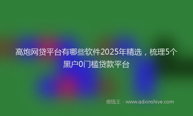 高炮网贷平台有哪些软件2025年精选，梳理5个黑户0门槛贷款平台