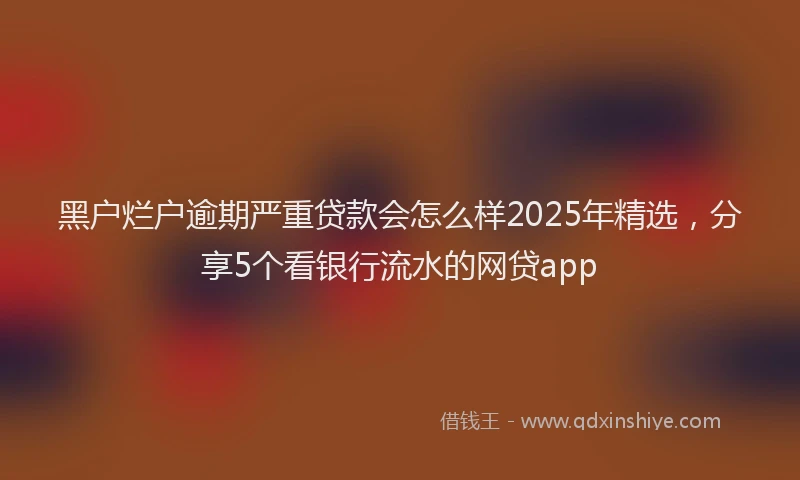 黑户烂户逾期严重贷款会怎么样2025年精选，分享5个看银行流水的网贷app