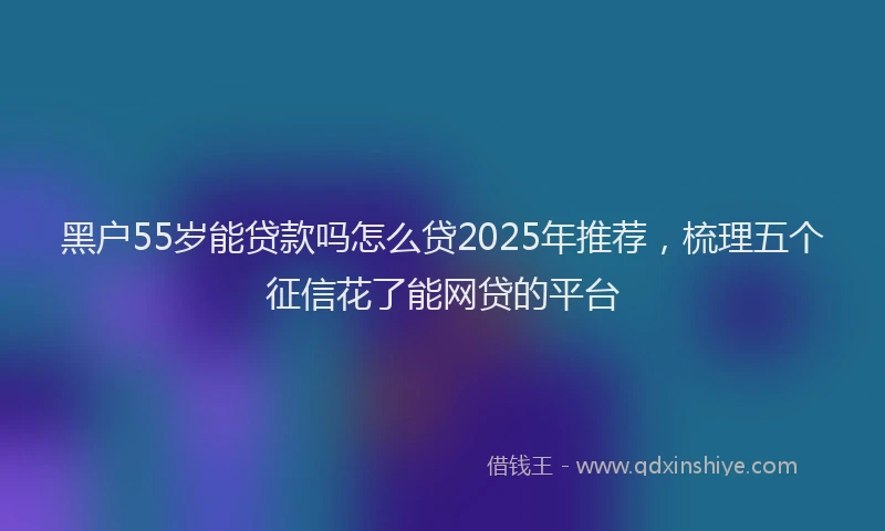 黑户55岁能贷款吗怎么贷2025年推荐，梳理五个征信花了能网贷的平台