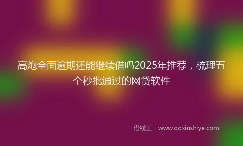 高炮全面逾期还能继续借吗2025年推荐，梳理五个秒批通过的网贷软件