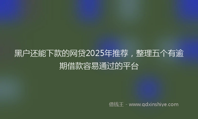 黑户还能下款的网贷2025年推荐，整理五个有逾期借款容易通过的平台