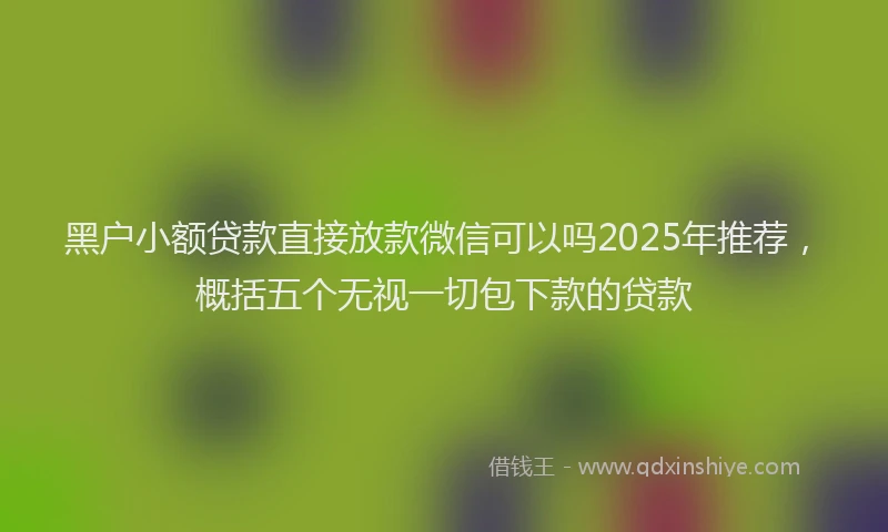 黑户小额贷款直接放款微信可以吗2025年推荐，概括五个无视一切包下款的贷款