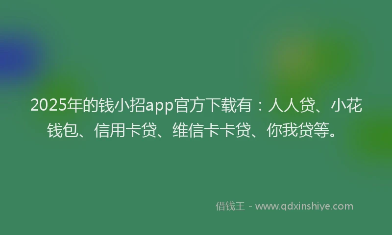2025年的钱小招app官方下载有：人人贷、小花钱包、信用卡贷、维信卡卡贷、你我贷等。